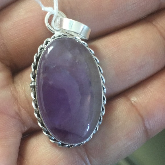 Amethyst Jeans Jewelry - Necklace amethyst silver stone